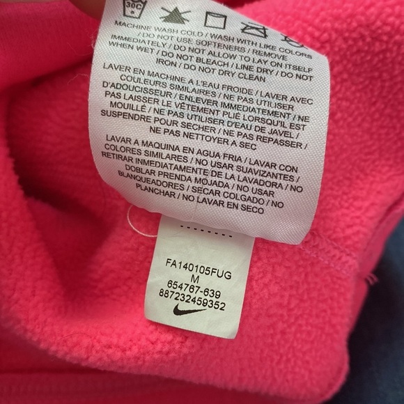 Nike Thermafit Womens Pullover‎ Hooded Sweatshirt Hoodie Hoody Pink Gray - Picture 8 of 9